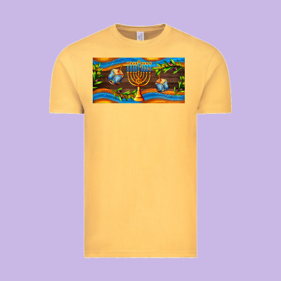 Hanukkah With Candlestick Vintage Tee Designed By Adodesignshop