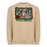 Mushroom merry christmas western bull skull Heavyweight Sweatshirt - AdoDesignShop
