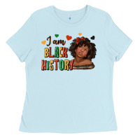 Baby Blue i am black history afro girl Ladies Tee - texasbilliewilder