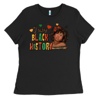 Black i am black history afro girl Ladies Tee - texasbilliewilder