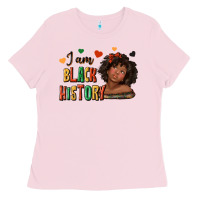 Bubblegum Pink i am black history afro girl Ladies Tee - texasbilliewilder