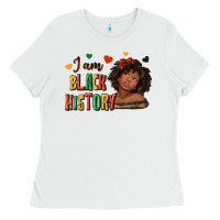 White i am black history afro girl Ladies Tee - texasbilliewilder