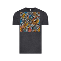 Vintage Black American Flag Horseshoe Deamless Pattern Vintage Tee - BundleAndBundleShop