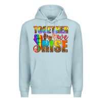 Blue Mist LGBTQ+ together we rise Premium Hoodie - NancyCooperArtShop