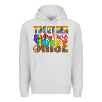 Dove Grey LGBTQ+ together we rise Premium Hoodie - NancyCooperArtShop