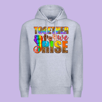 Lgbtq+ Together We Rise Premium Hoodie Designed By Nancycooperartshop