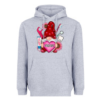 Heather Grey valentines day dentist gnome Heavyweight Hoodie - RanaPortraitStore