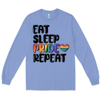 Colony Blue eat sleep pride repeat Long Sleeve Tee - MaliasSmallBusiness