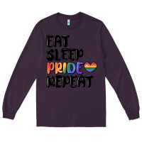 Plum eat sleep pride repeat Long Sleeve Tee - MaliasSmallBusiness