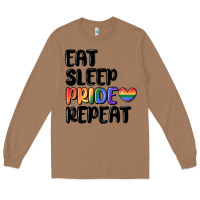 Toasted Coconut eat sleep pride repeat Long Sleeve Tee - MaliasSmallBusiness
