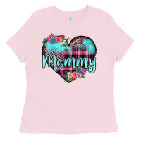 Mommy Leopard Turquoise Heart Ladies Tee | Teevron