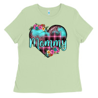 Matcha mommy leopard turquoise heart Ladies Tee - JahusDesignShop