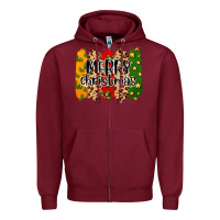 Burgundy merry christmas brushstrokes Zipper Hoodie - MaliasSmallBusiness