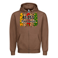 Chestnut merry christmas brushstrokes Zipper Hoodie - MaliasSmallBusiness