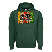 Sports Green merry christmas brushstrokes Zipper Hoodie - MaliasSmallBusiness