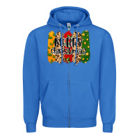 True Royal merry christmas brushstrokes Zipper Hoodie - MaliasSmallBusiness
