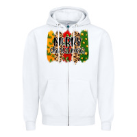 White merry christmas brushstrokes Zipper Hoodie - MaliasSmallBusiness