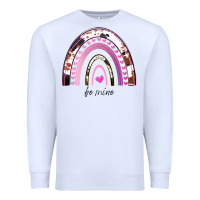 White Valentines Day Rainbow, Valentines Day Rainbow Cowhide, Premium Sweatshirt - Bettercallsaul