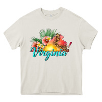 Cream summer virginia Heavy Core Tee - texasbilliewilder