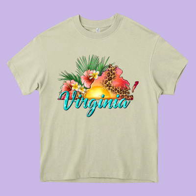 Summer Virginia Heavy Core Tee Designed By Texasbilliewilder