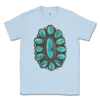 Dusty Blue Turquoise Gemstone Jewelry Classic Tee - LillyAllenDesigns