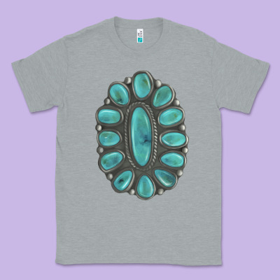 Turquoise Gemstone Jewelry Classic Tee Designed By Lillyallendesigns