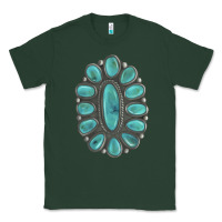 Sports Green Turquoise Gemstone Jewelry Classic Tee - LillyAllenDesigns