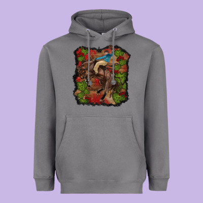 Valentines Day Cowboy Cactus Rose Heavyweight Hoodie Designed By Ranaportraitstore