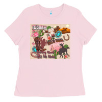 Bubblegum Pink yeehaw western Ladies Tee - Zillion Design Studio