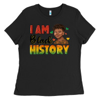 Black i am black history with afro black boy Ladies Tee - texasbilliewilder