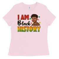 Bubblegum Pink i am black history with afro black boy Ladies Tee - texasbilliewilder