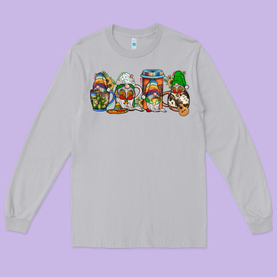 Mexican Gnomies Coffee Long Sleeve Tee Designed By Jahusdesignshop