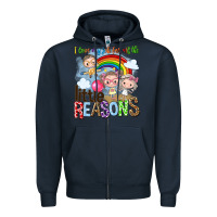 Navy i love my job for all the little reasons Zipper Hoodie - NancyCooperArtShop