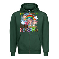 Sports Green i love my job for all the little reasons Zipper Hoodie - NancyCooperArtShop