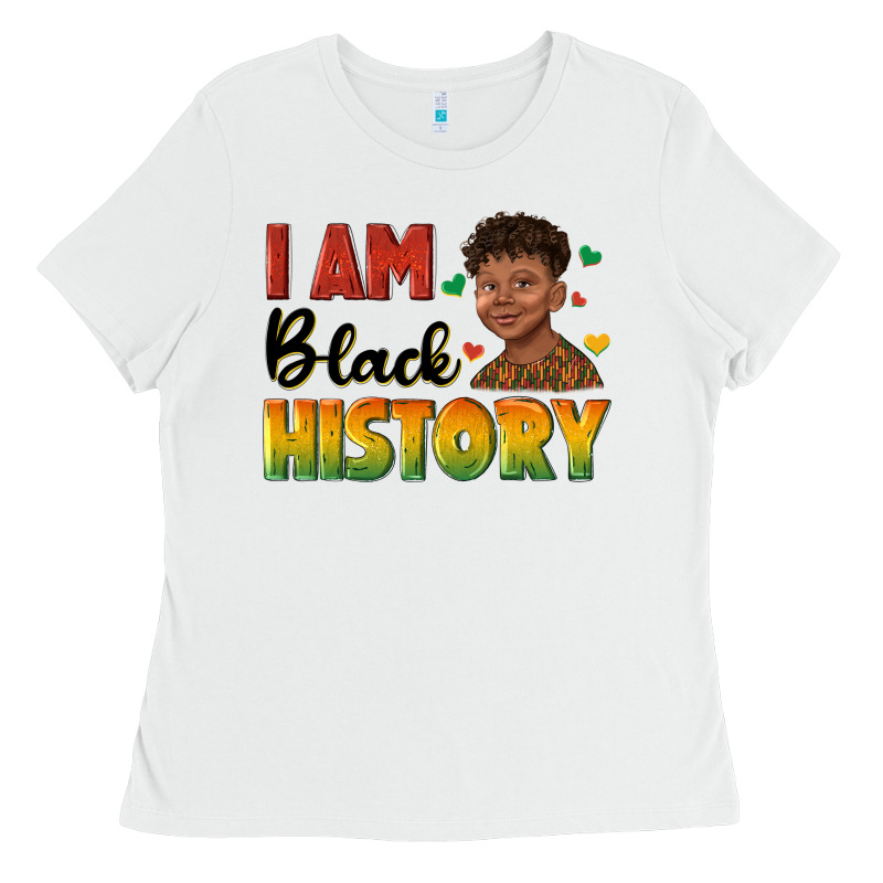 I Am Black History With Afro Black Boy Ladies Tee by texasbilliewilder | Teevron