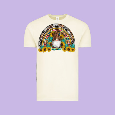 Western Gnome Gemstones Sunflowers Rainbow Vintage Tee Designed By Artiststas