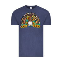 Vintage Denim western gnome gemstones sunflowers rainbow Vintage Tee - Artiststas