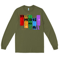Army Green y'all means all y'all Long Sleeve Tee - MaliasSmallBusiness