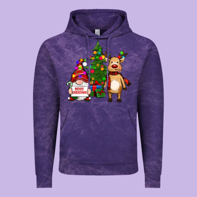 Merry Christmas Gnomes, Reindeer Vintage Hoodie Designed By Ranaportraitstore