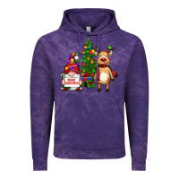 Cloud Purple merry christmas gnomes, reindeer Vintage Hoodie - RanaPortraitStore