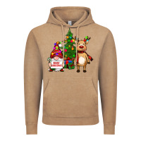 Vintage Coffee merry christmas gnomes, reindeer Vintage Hoodie - RanaPortraitStore