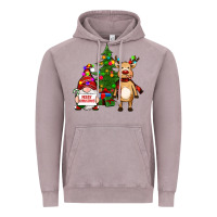 Vintage Zinc merry christmas gnomes, reindeer Vintage Hoodie - RanaPortraitStore