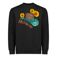 Black howdy leopard tooled leather hat Heavyweight Sweatshirt - AdoDesignShop