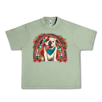 Oil Green english bulldog floral rainbow Urban Heavy Tee - Artiststas