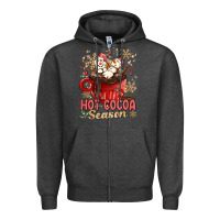Charcoal Heather hot cocoa season Zipper Hoodie - MaliasSmallBusiness