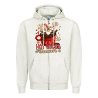 Oatmeal Heather hot cocoa season Zipper Hoodie - MaliasSmallBusiness
