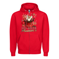 Red hot cocoa season Zipper Hoodie - MaliasSmallBusiness