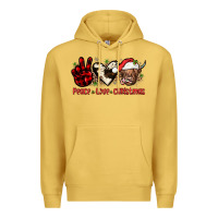 Antique Gold peace love christmas Premium Hoodie - JahusDesignShop