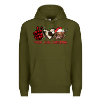 Army Green peace love christmas Premium Hoodie - JahusDesignShop