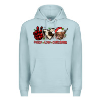 Blue Mist peace love christmas Premium Hoodie - JahusDesignShop